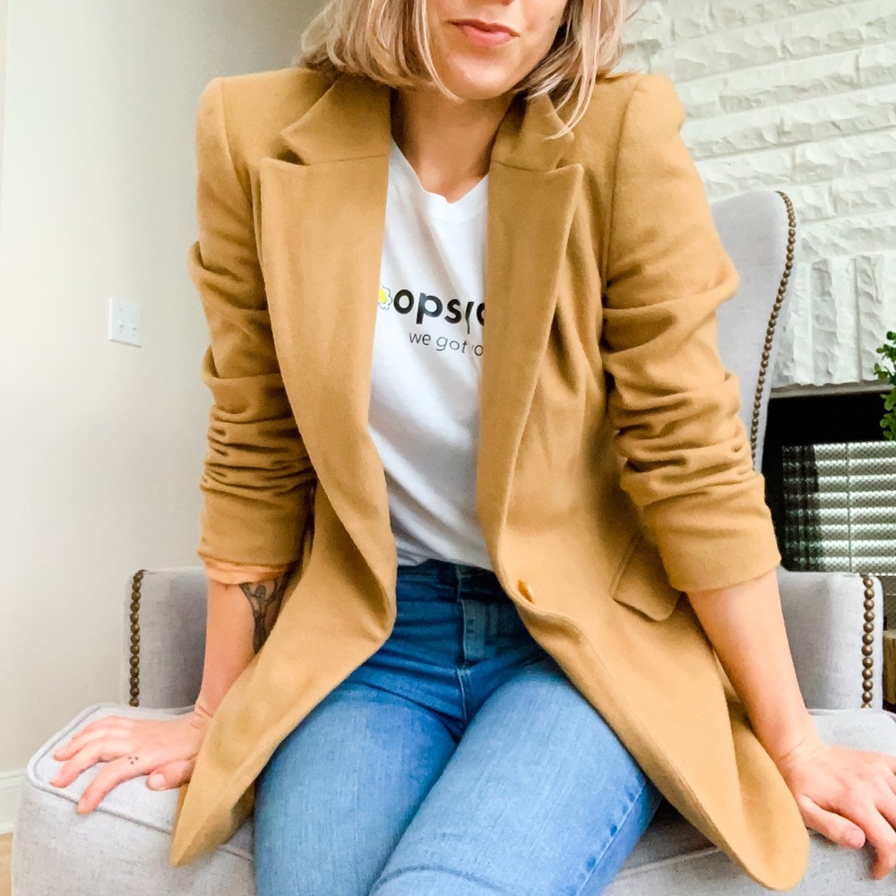 Wool and Cashmere Camel Transitional Jacket